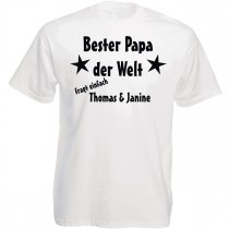 Shirt weiß oder schwarz - Bester Papa der Welt (personalisiert)