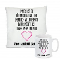 Kissen oder Tasse: Ich liebe dich 