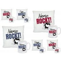 Kissen oder Tasse: Wunschmotiv oder Name ROCKT