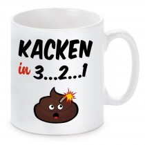 Tasse mit Motiv - Kacken in 3-2-1