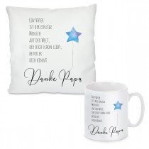 Kissen oder Tasse mit Motiv Modell: Danke Papa