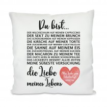 Kissen mit Motiv: Die Liebe meines Lebens (personalisierbar)