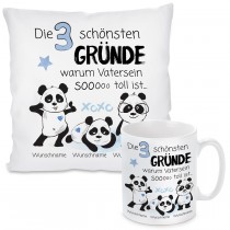 Kissen oder Tasse: Die 3 schönsten Gründe warum Vatersein so toll ist... (personalisierbar)