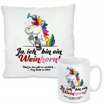 Kissen oder Tasse mit Motiv Modell: Weinhorn