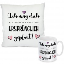 Kissen oder Tasse mit Motiv - Ich mag dich