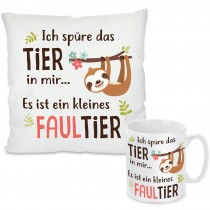 Kissen oder Tasse mit Motiv - Ich spüre das Tier in mir...