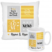 Kissen oder Tasse: LOVE - XOXO (personalisierbar)