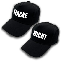 2er Set Baseball Caps mit Spruch | HACKE DICHT | Farbwahl | Unisex Baseball Mützen | hochwertiger Druck | OneSize durch verstellbaren Klettverschluss