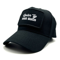 Baseball Cap mit Spruch auf Patch | Geiler Typ mit Glatze | Farbwahl | Unisex Baseball Mütze | hochwertiger Druck | OneSize durch verstellbaren Klipp-Verschluss |