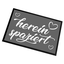 Fußmatte | Türmatte mit Spruch | 60x40cm | hereinspaziert | für innen und außen | Vorleger für die Haustür / Flur | Geschenk zur ersten Wohnung | Einweihung | Made in Germany