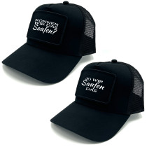 2er Set Baseball Mesh Caps mit Spruch auf Patch | Können wir das saufen? Jo wir saufen das | Farbwahl | Unisex Baseball Mützen | hochwertiger Druck | OneSize durch verstellbaren Klipp-Verschluss |