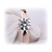 Edelstahl Damenring mit Strass Stein – Farbe rosegold