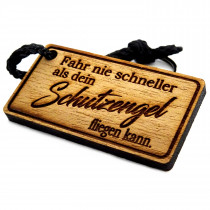 Gravur Schlüsselanhänger aus Holz Modell Schutzengel