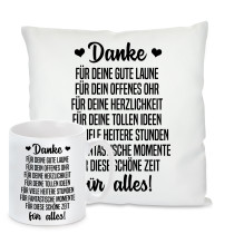 Kissen oder Tasse: Danke für Alles