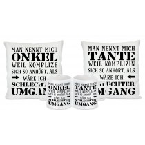 Tasse mit Motiv - Schlechter Umgang - Tante & Onkel