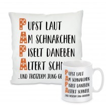 Kissen oder Tasse: PAPA mit lustiger Definition