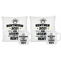 Kissen oder Tasse: Rentner / Rentnerin 2021 Eine Legende geht in Rente