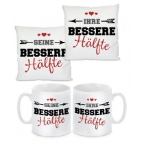 2er Set Kissen oder Tasse: Bessere Hälfte