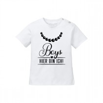 Kinder - Babyshirt Modell: Boys - HIER BIN ICH!