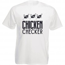 Funshirt weiß oder schwarz, als Tanktop oder Shirt -  Chicken-Checker!