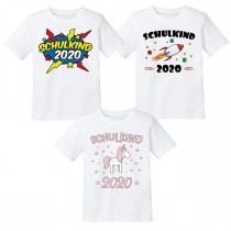 Kindershirt: Schulkind 2020 "verschiedene Motive zur Auswahl