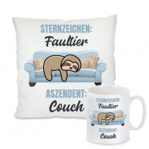 Kissen oder Tasse: Sternzeichen Faultier - Aszendet Couch