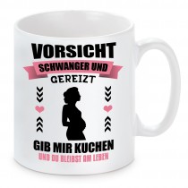 Tasse mit Motiv - Vorsichtig schwanger 