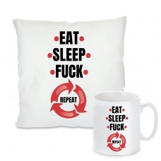 Kissen oder Tasse: Eat, sleep, fuck, repeat