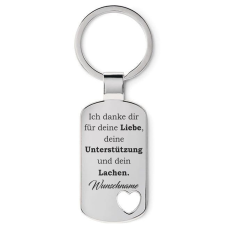 Metall Schlüsselanhänger Modell: Ich danke Dir für Deine Liebe....  personalisierbar mit Wunschname