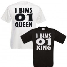 Partner Funshirts weiß oder schwarz - I Bims Queen & King