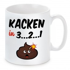 Tasse mit Motiv - Kacken in 3-2-1