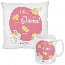 Kissen oder Tasse: Frohe Ostern! (personalisierbar)