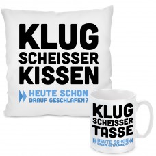 Kissen oder Tasse mit Motiv - Klugscheisserkissen / Klugscheissertasse