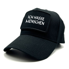 Baseball Cap mit Spruch auf Patch | Ich hasse Menschen | Farbwahl | Unisex Baseball Mütze | hochwertiger Druck | OneSize durch verstellbaren Klipp-Verschluss |