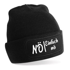 Beanie Strickmütze mit Spruch | Nö - Einfach nö | Farbwahl | Unisex SoftTouch angenehm weiche und warme Wintermütze | OneSize Einheitsgröße für Erwachsene