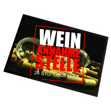 Fußmatte | Türmatte mit Spruch | 60x40cm | Wein Annahmestelle 24 Std. geöffnet | für innen und außen | Vorleger für die Haustür / Flur | Geschenk zur ersten Wohnung | Einweihung