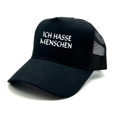 Trucker Cap in Mesh Optik mit Spruch | Ich hasse Menschen | Farbwahl | Unisex Baseball Mütze | hochwertiger Druck | OneSize durch verstellbaren Klipp-Verschluss