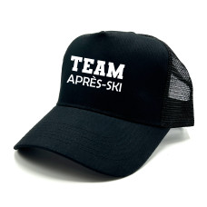 Trucker Cap in Mesh Optik mit Spruch | TEAM Après-Ski | Farbwahl | Unisex Baseball Mütze | hochwertiger Druck | OneSize durch verstellbaren Klipp-Verschluss