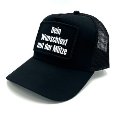 personalisierte Baseball Mesh Cap mit WUNSCHTEXT auf Patch | Farbwahl | Unisex Baseball Mütze | hochwertiger Druck | OneSize durch verstellbaren Klipp-Verschluss |