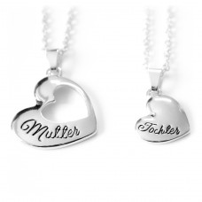 Mutter und Tochter Halskette / Herzkette