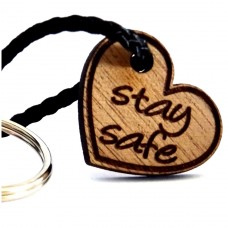 Schlüsselanhänger aus Nussbaum Holz stay safe