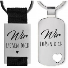 Metall Schlüsselanhänger Modell: Wir lieben Dich / Ich liebe Dich