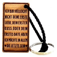 Schlüsselanhänger aus Holz Modell: Nicht die erste Liebe ... 