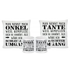 Tasse mit Motiv - Schlechter Umgang - Tante & Onkel