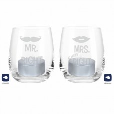 Windlicht-Set Mr. Right & Mrs. Always Right