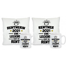 Kissen oder Tasse: Rentner / Rentnerin 2021 Eine Legende geht in Rente