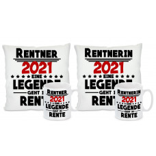 Kissen oder Tasse: Rentner / Rentnerin 2021 Eine Legende geht in Rente