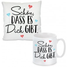 Kissen oder Tasse: Schön, dass es dich gibt