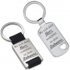 Metall Schlüsselanhänger - Wo sich dein Herz wohlfühlt