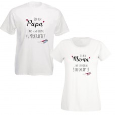 Familienshirt weiss - Superkräfte für Mama und Papa